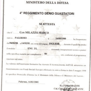 Euroformazione Difesa / F.S.E. - Certificato ENG 2/L