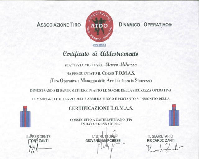 Certificazione tomas