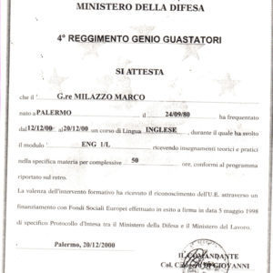 Euroformazione Difesa / F.S.E. - Certificato ENG 1/L